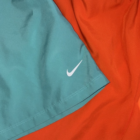 Nike Aqua and Orange DriFit Shorts - Picture 2 of 5